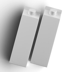 Milk square packaging white color for mockup collection