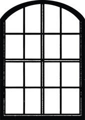 Industrial style iron window with black steel frame © Kona