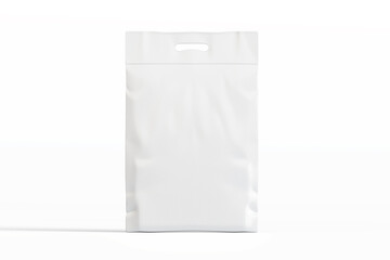 Bag plastic white color 3d render for mockup collection