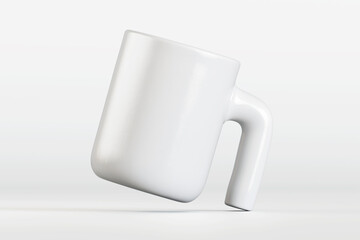 3d render mug or cup white color isolated on background for mockup collection