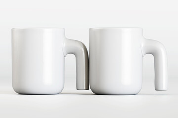 3d render mug or cup white color isolated on background for mockup collection