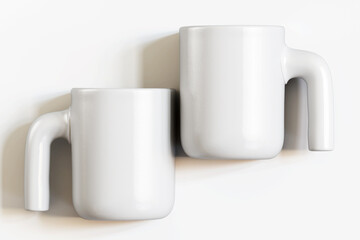 3d render mug or cup white color isolated on background for mockup collection