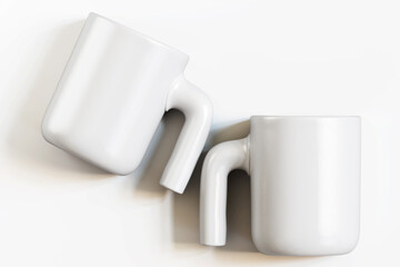 3d render mug or cup white color isolated on background for mockup collection