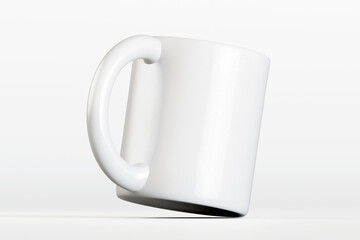 3d render mug or cup white color isolated on background for mockup collection