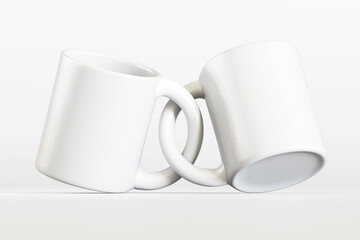 3d render mug or cup white color isolated on background for mockup collection