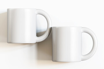 3d render mug or cup white color isolated on background for mockup collection