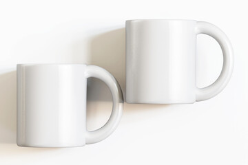 3d render mug or cup white color isolated on background for mockup collection