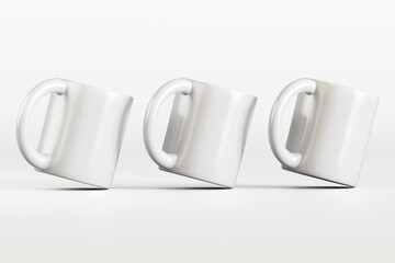 3d render mug or cup white color isolated on background for mockup collection