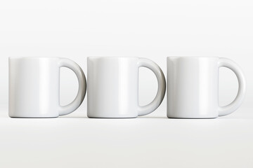 3d render mug or cup white color isolated on background for mockup collection