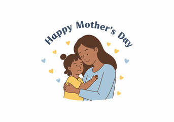 Happy Mother and Daughter Embracing with love