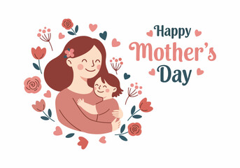 Happy Mother and Daughter Embracing with love