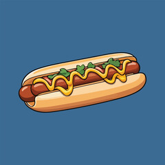 hot dog with mustard