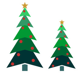 Vector of a spruce decorated with christmas hanging balls in green gradient color for christmas day eps 2