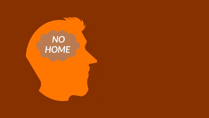 A minimalist illustration of a symbolic silhouette of a human head with the text 