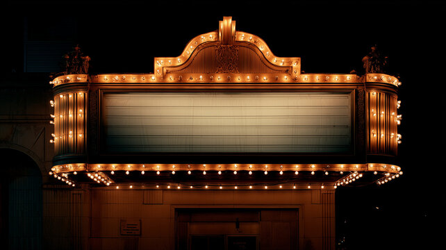 A Vintage Cinema Movie Theatre Marquee Signage