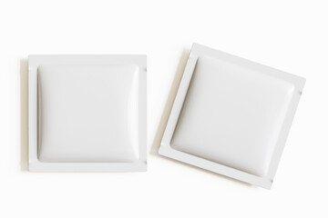 Sachet packaging mockup white color