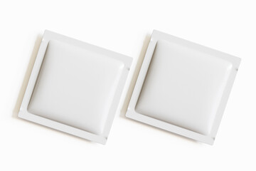 Sachet packaging mockup white color