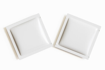 Sachet packaging mockup white color