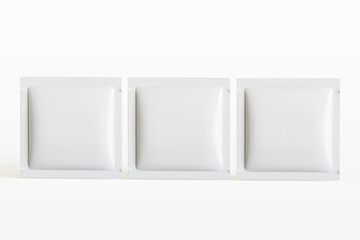 Sachet packaging mockup white color