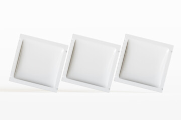 Sachet packaging mockup white color