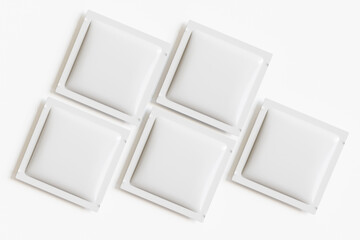 Sachet packaging mockup white color