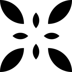 Abstract Black and White Butterfly Shape Symmetrical Design Artistic Pattern