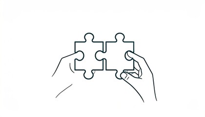 Connecting Puzzle Pieces - A Symbol of Collaboration and Problem Solving.