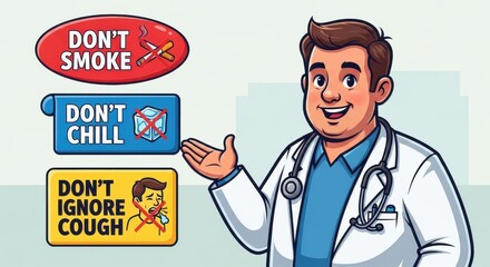 Doctor advises against smoking, ignoring cough, and chilling for health