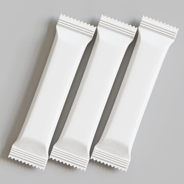 3D Render stick packaging white color isolated on white background for mockup collection