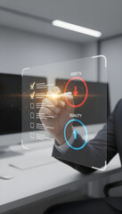 A cost reduction efficiency checklist business analysis strategy management planning data quality improvement rise with joy during review of cost reduction efficiency checklist business analysis