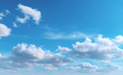 A serene blue sky with minimal clouds, creating an atmosphere of tranquility and freedom