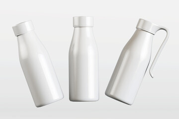 Realistic 3d render water bottle isolated on white background