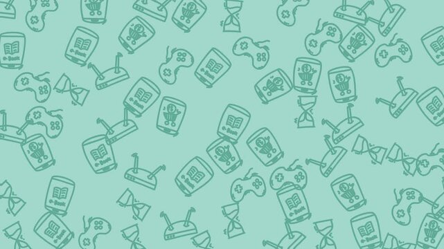 Sketched electronic devices like phones and game controllers, perfect for techrelated designs, presentations, or illustrations needing digital elements. - Powered by Adobe