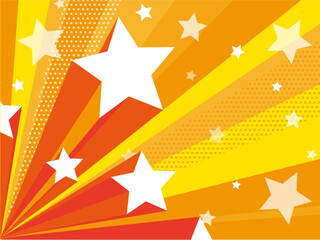 迫力ある飛び出すコミック風の星の背景素材