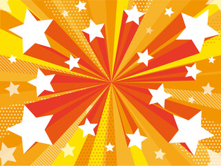 飛び出す星のポップな集中線