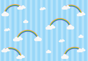 可愛い虹の模様の背景素材