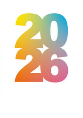 グラフィカルなグラデーションで書かれた2026の文字