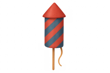 Fireworks rocket red blue stripes celebrating event