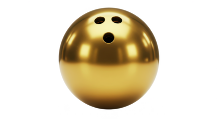 Golden Bowling Ball isolated on transparent png
