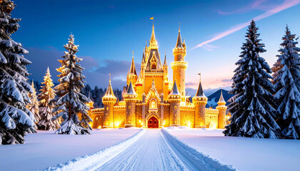 Naklejka premium Christmas cathedral of the holy spirit in moscow