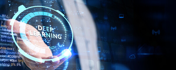 Deep learning artificial intelligence neural network. Technology, Internet and network concept.