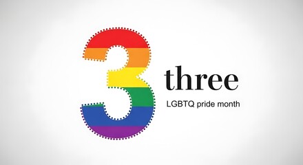 Pride month graphic with number three