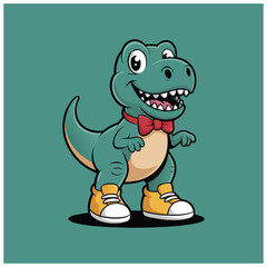 Vector illustration of cartoon tyrannosaurus Funny dinosaur character