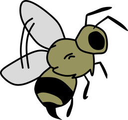 Cute cartoon bee, perfect for kids designs and fun illustrations.