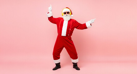 Contemporary Christmas Portrait of Trendy Santa Claus in Festive Pose