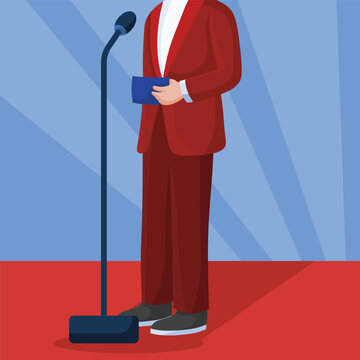 Award outfit red carpet flat illustration