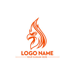 Modern eagle head flame logo design for powerful business identity