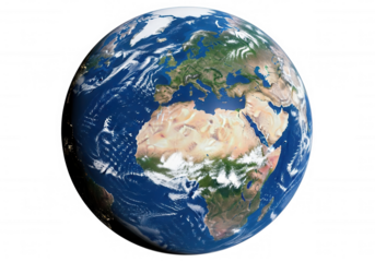 Planet Earth from space isolated on a transparent background