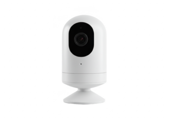 White Wireless Security Camera for Home Surveillance isolated on transparent png