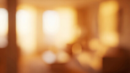 Abstract blurred background with warm golden light and soft bokeh glow creating a dreamy elegant atmosphere that evokes cozy evening indoor light reflections and gentle artistic mood.